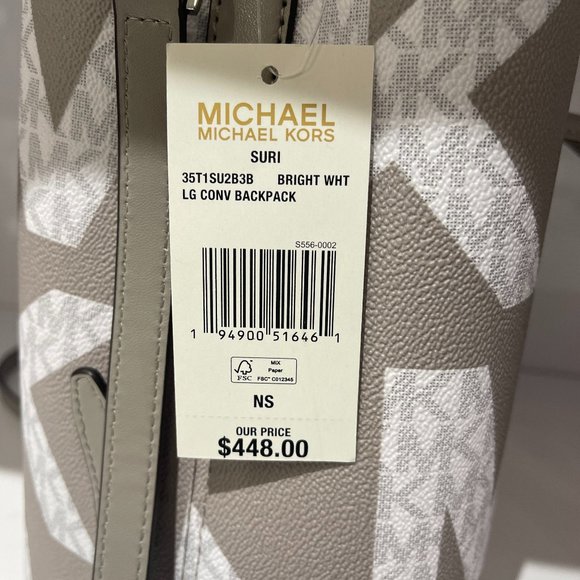 Michael Kors L Graphic Logo Backpack MK White Grey main image 10